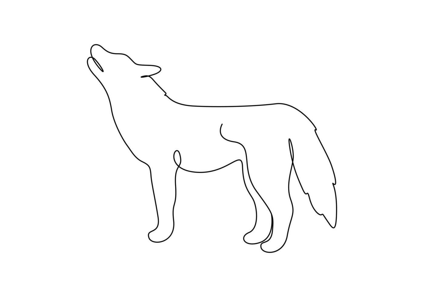 wolf in een doorlopend lijn tekening vector illustratie