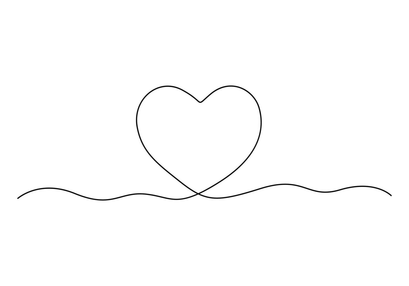 doorlopend een lijn tekening van liefde teken met hart symbool vector illustratie