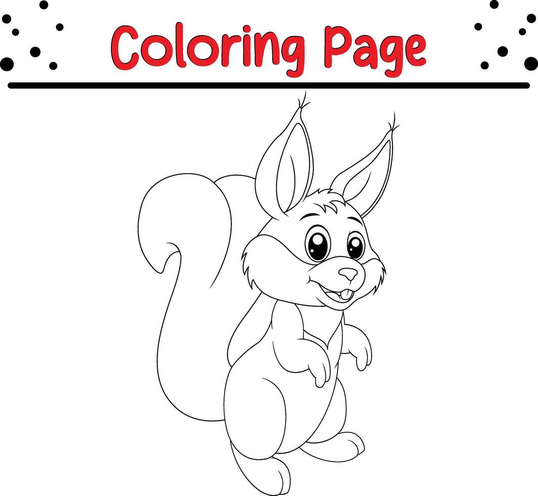 schattig eekhoorn kleur bladzijde voor kinderen vector
