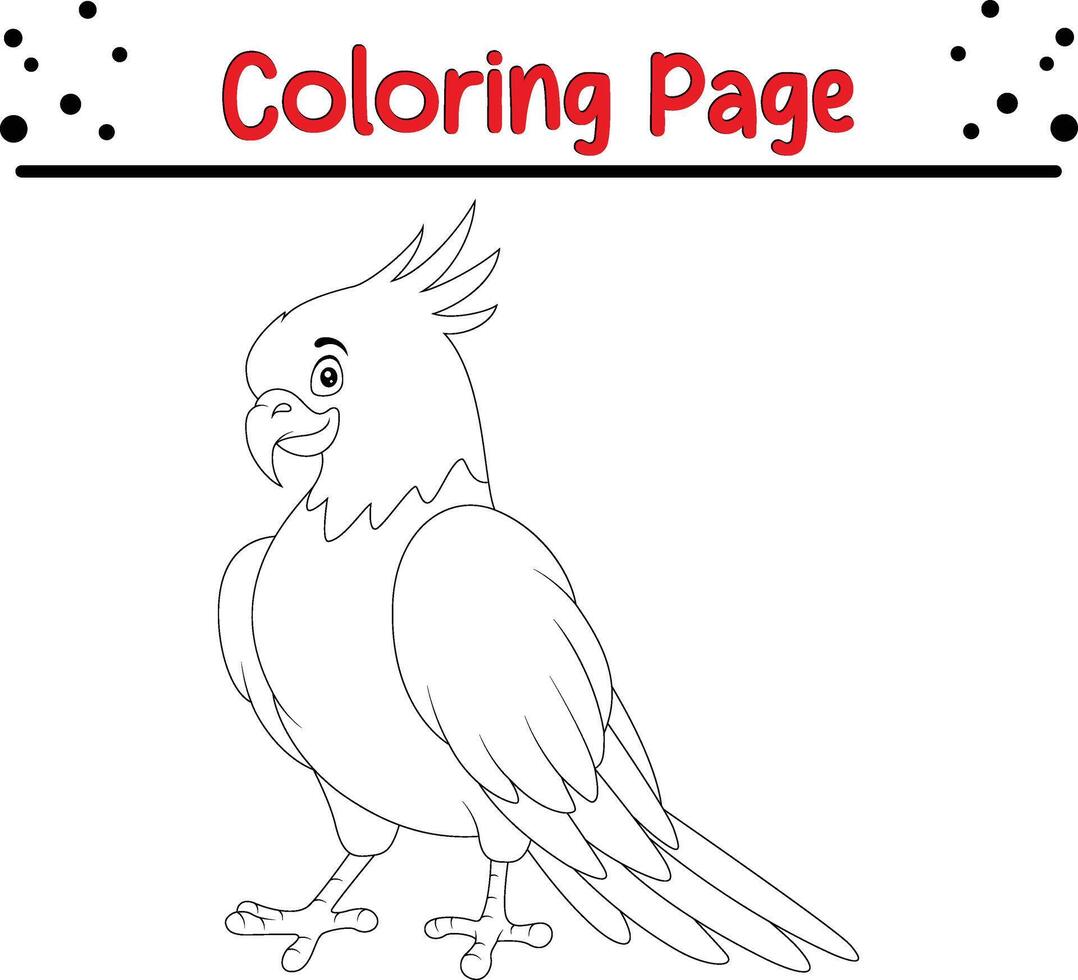 schattig valkparkiet vogel kleur bladzijde vector