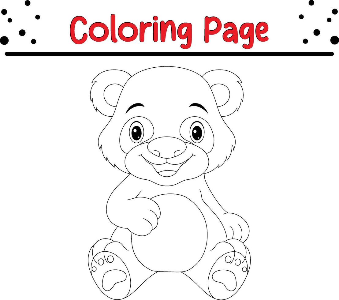 schattig baby panda kleur bladzijde voor kinderen vector