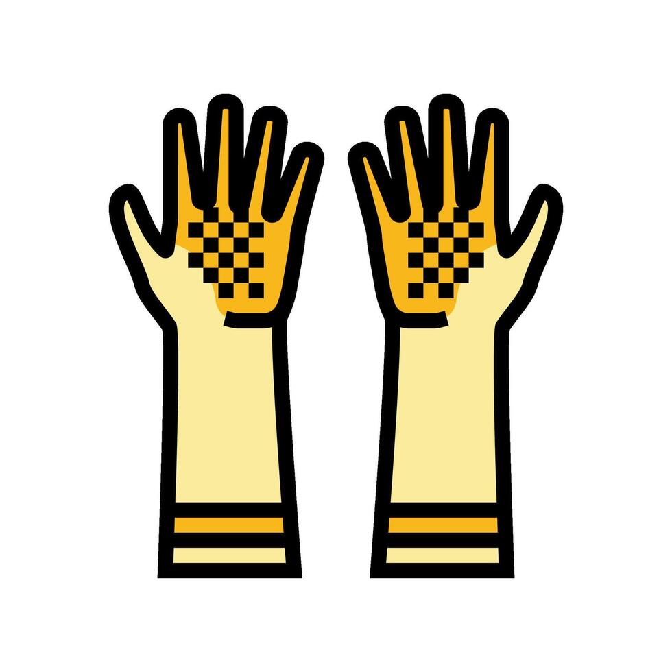 chemisch bestendig handschoenen kleur icoon vector illustratie