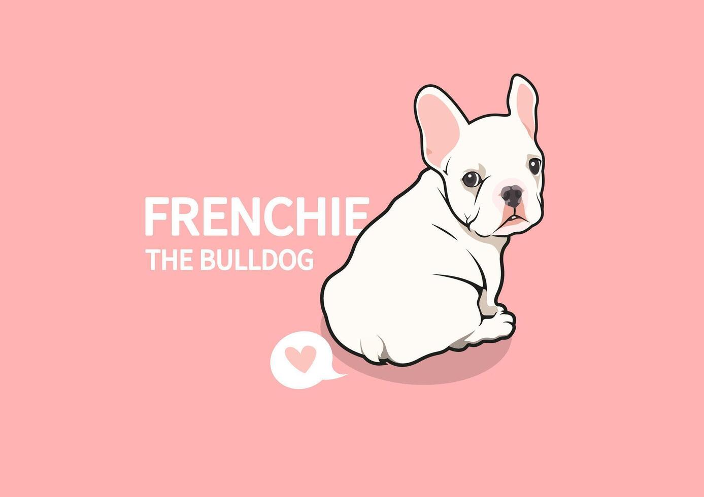schattig Frans bulldog puppy en een weinig scheet van liefde vector