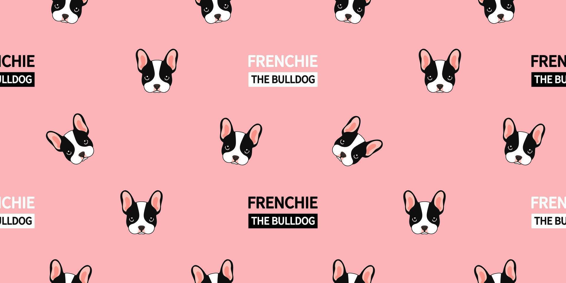 schattig frenchie naadloos patroon vector