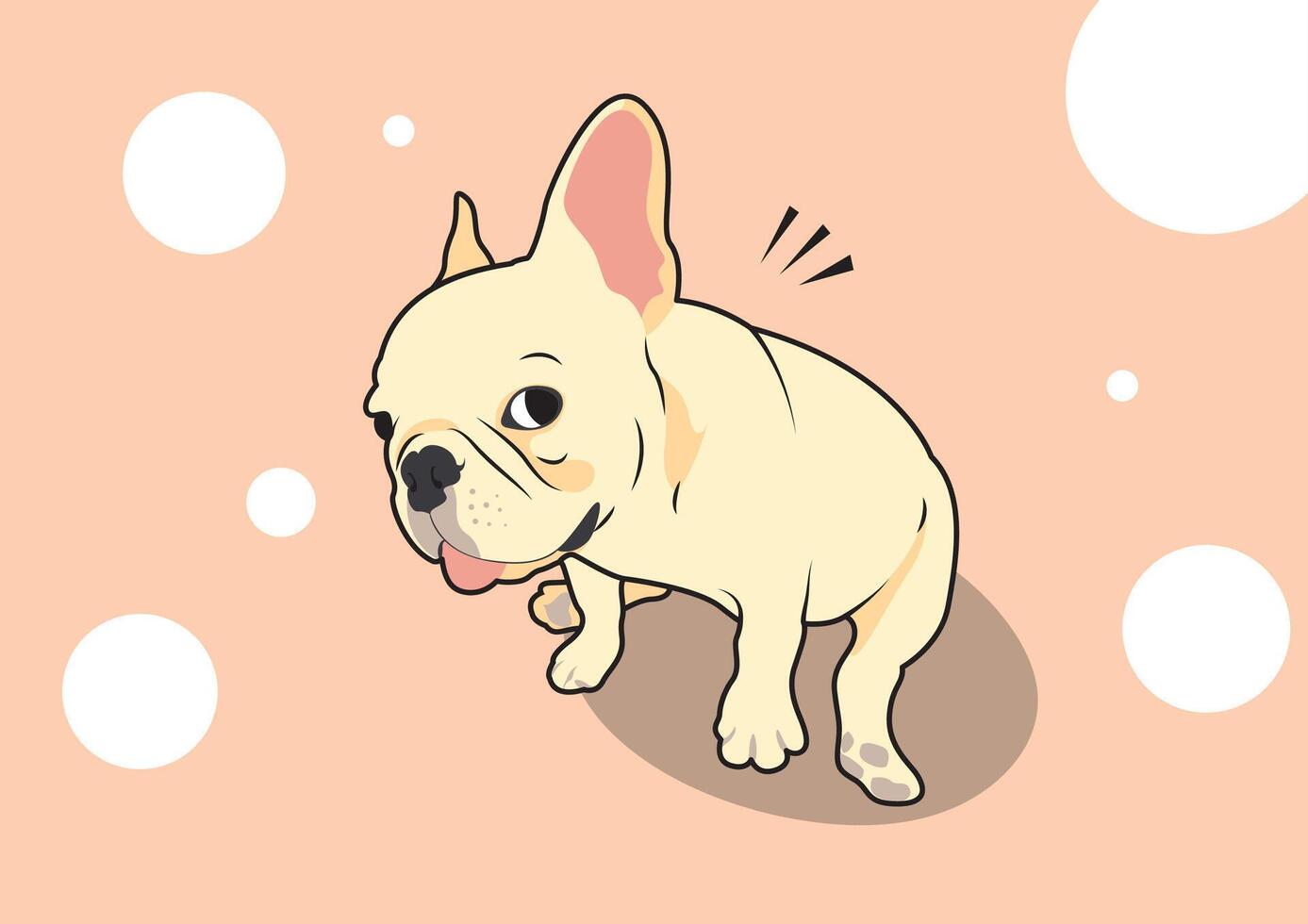 paniek schattig Frans bulldog vector