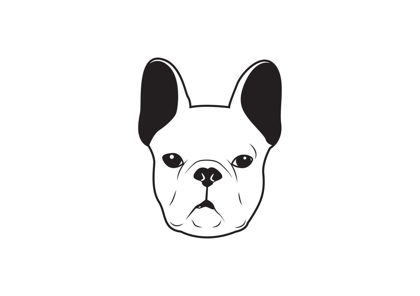 schattig Frans bulldog gezicht vector voor t-shirt