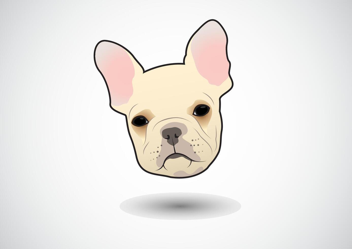 schattig Frans bulldog gezicht vector