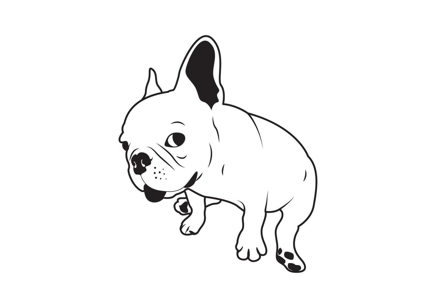 paniek schattig Frans bulldog vector voor t-shirt