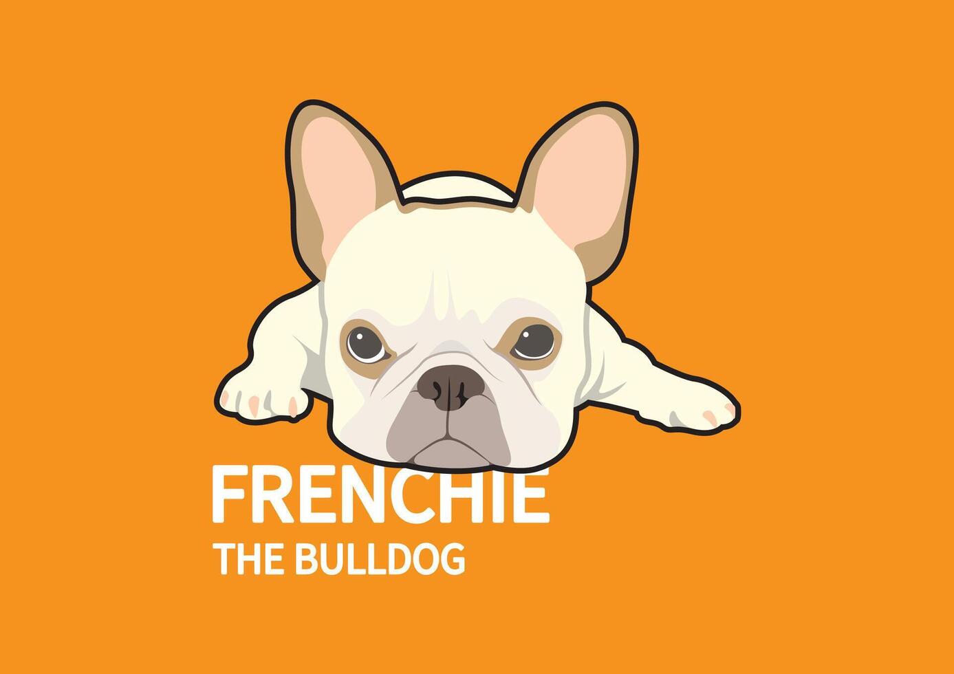 boos schattig Frans bulldog logo vector