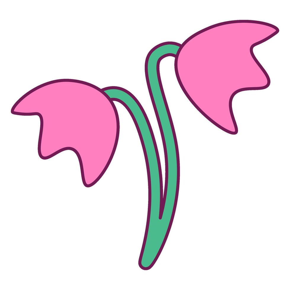 bloeiwijze roze voorjaar klokken Aan dun stengels icoon vector