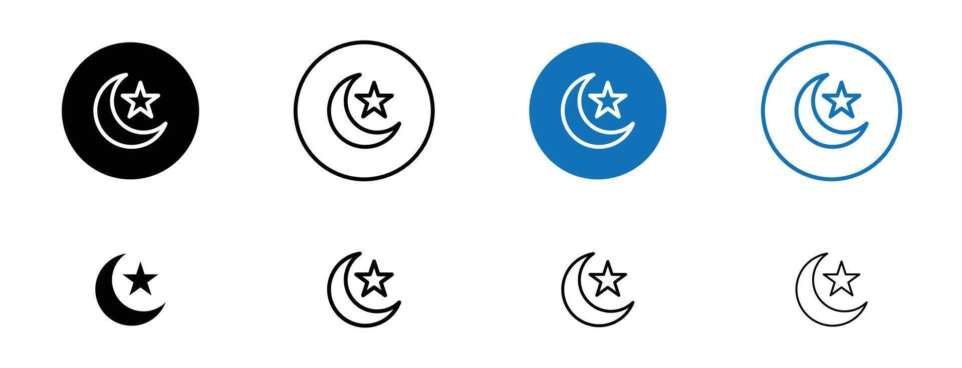 Islam ster en halve maan icoon vector