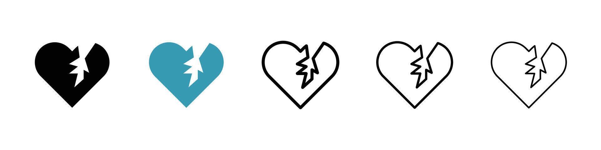 gebroken hart pictogram vector