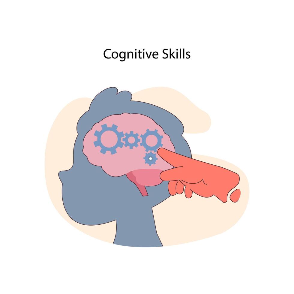 cognitief vaardigheden concept. vlak vector illustratie