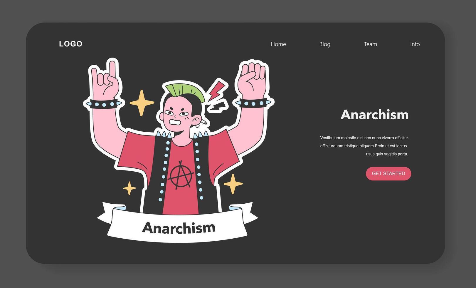 emblematisch anarchist figuur. vlak vector illustratie
