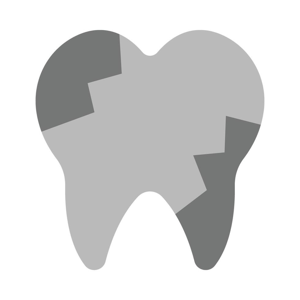 gebroken tand vector vlak icoon