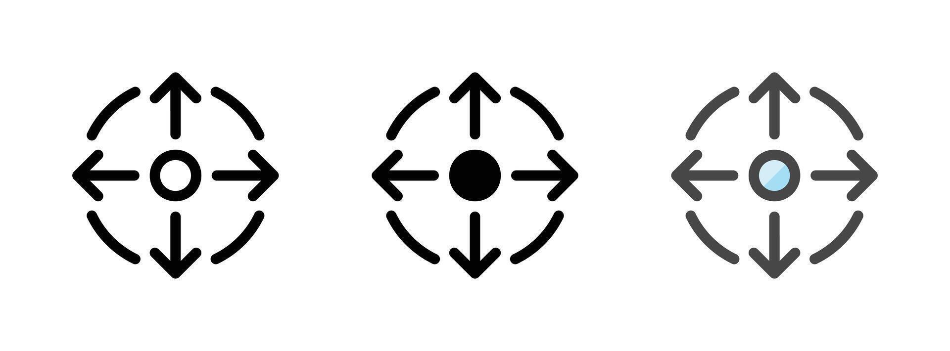 multipurpose aoe vector icoon in schets, glyph, gevulde schets stijl