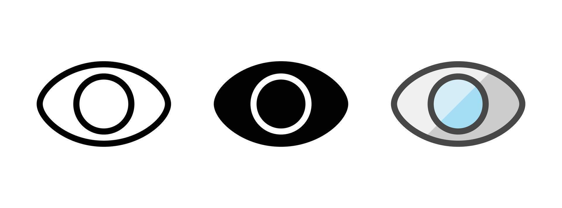 multipurpose gezond oog vector icoon in schets, glyph, gevulde schets stijl