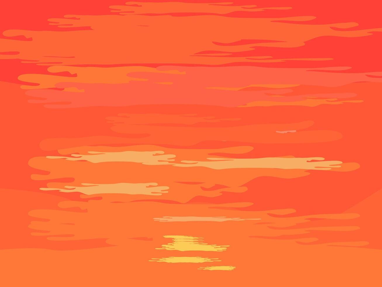 zomer oranje lucht. avond Bij de strand vector