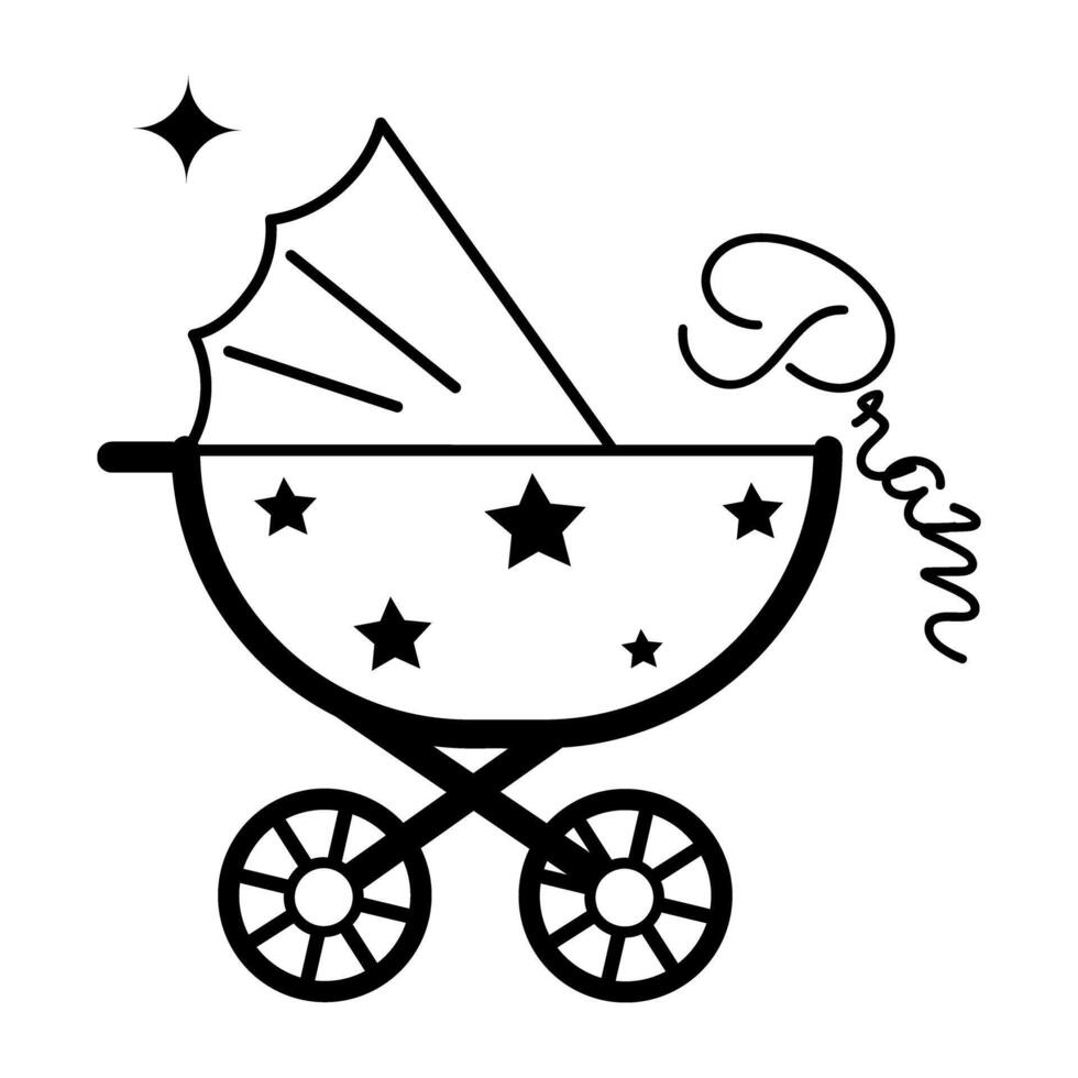 modieus baby kinderwagen vector