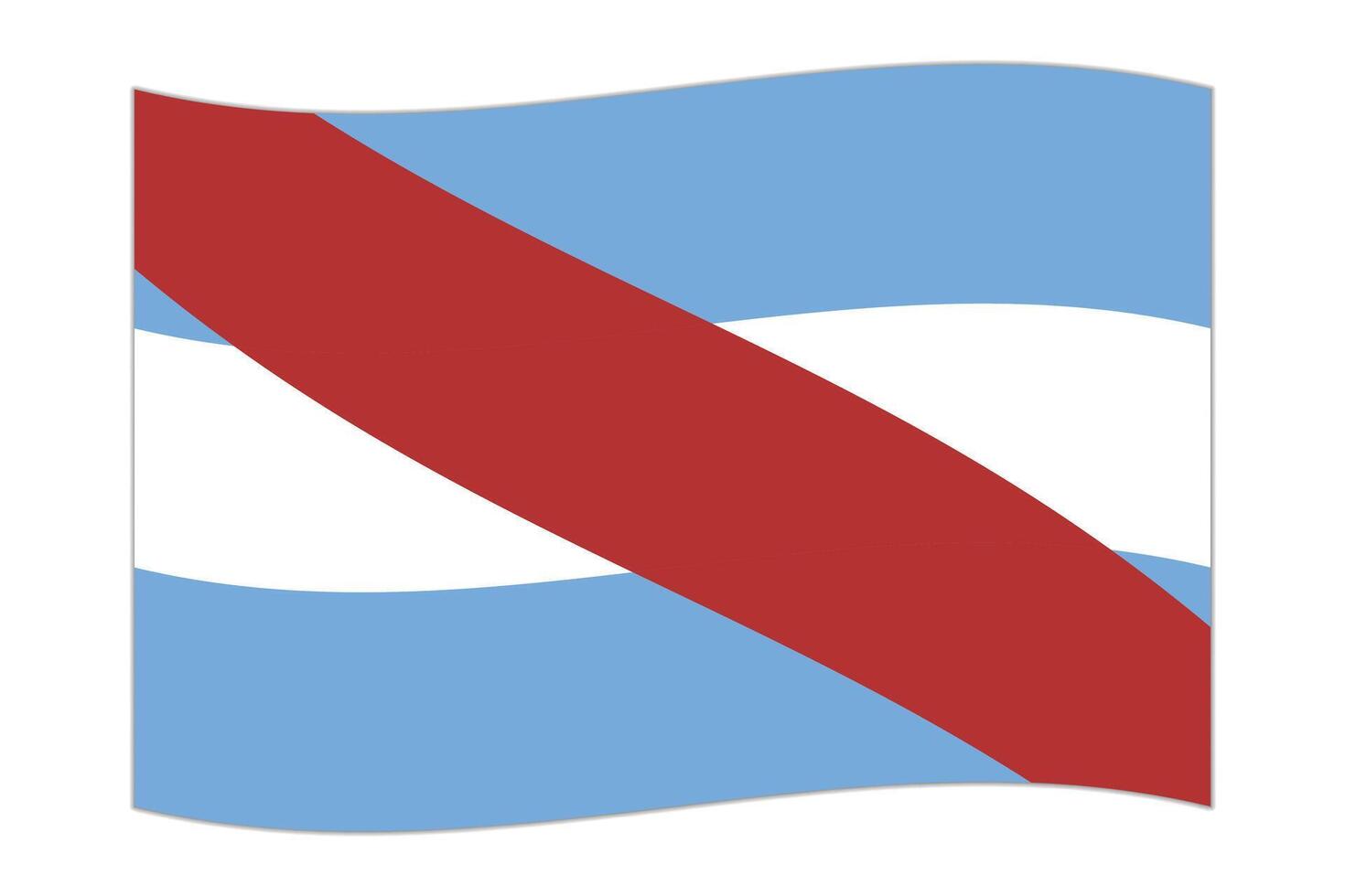 golvend vlag van tussenkomst rios, administratief divisie van Argentinië. vector illustratie.
