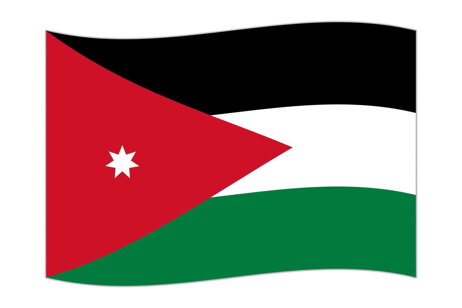 golvend vlag van de land Jordanië. vector illustratie.