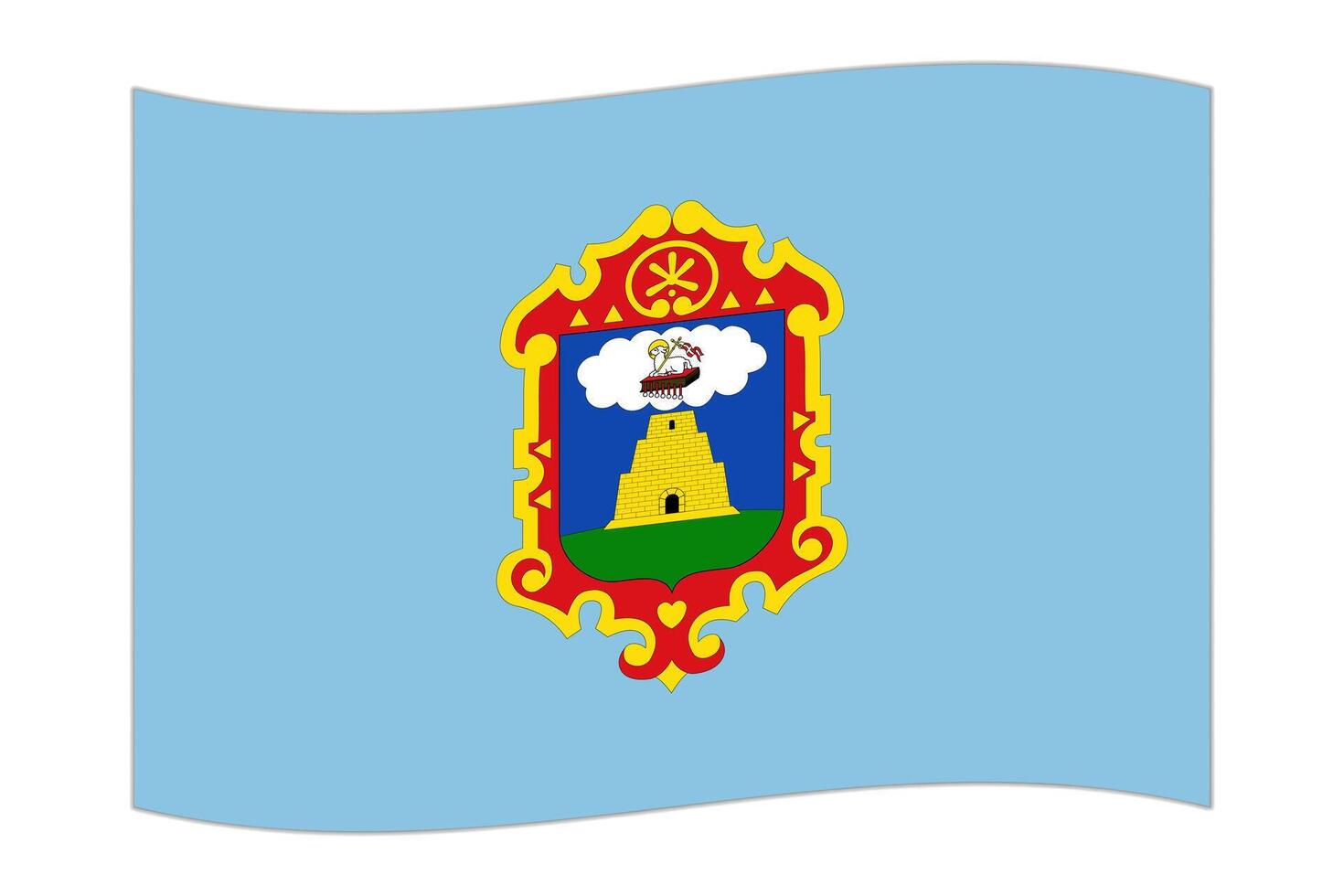 golvend vlag van afdeling van ayacucho, administratief divisie van Peru. vector illustratie.