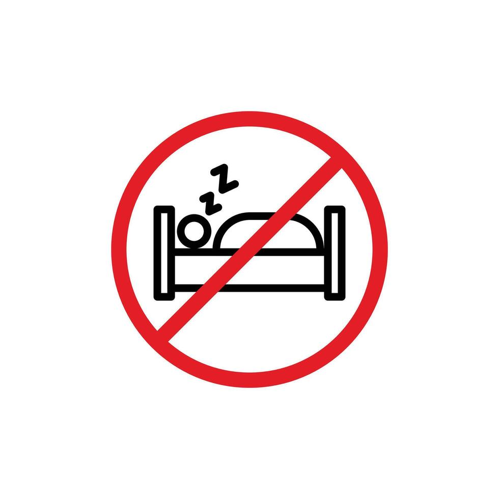 slaapfeestje verbod teken vector