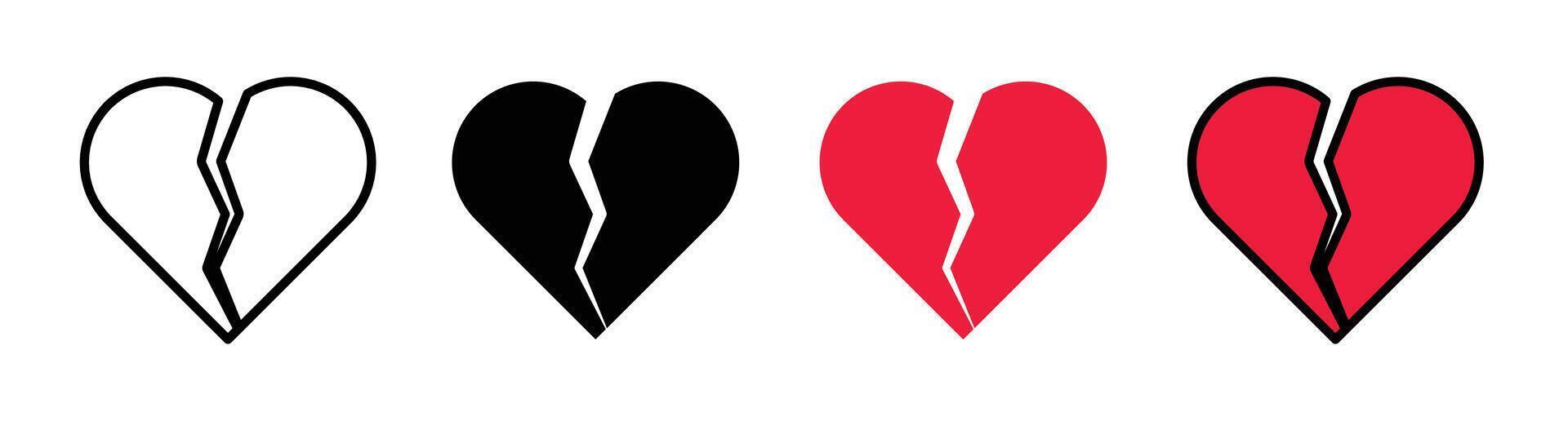 gebroken hart pictogram vector