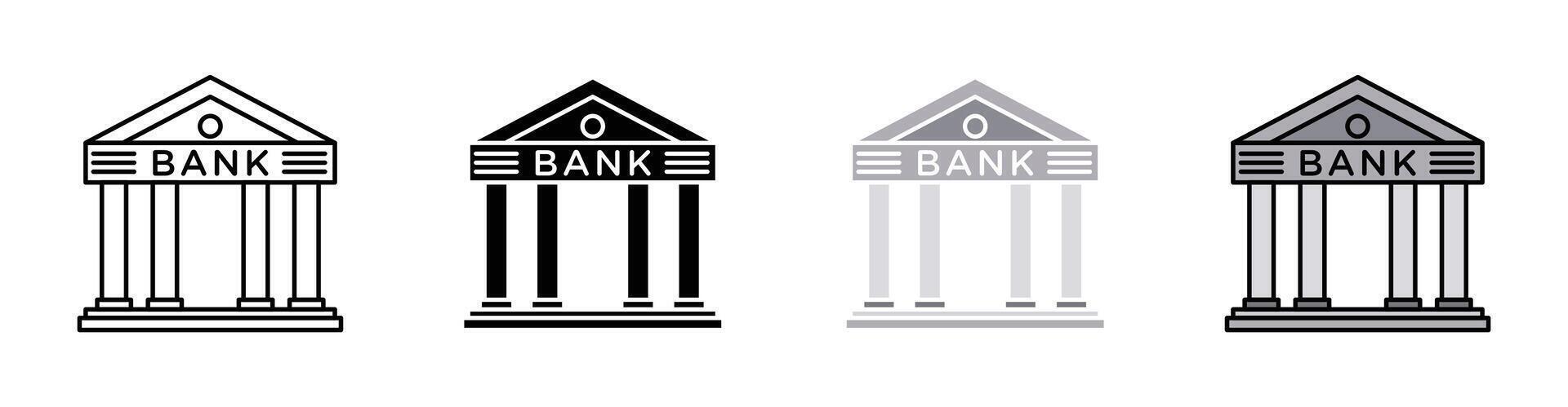 bankgebouw pictogram vector