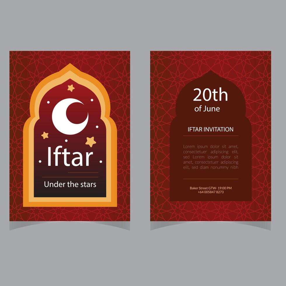 vector vlak iftar verticaal menu sjabloon Ramadan menu sjabloon in blauw Islamitisch achtergrond ontwerp. ook mooi zo sjabloon voor restaurant menu ontwerp.