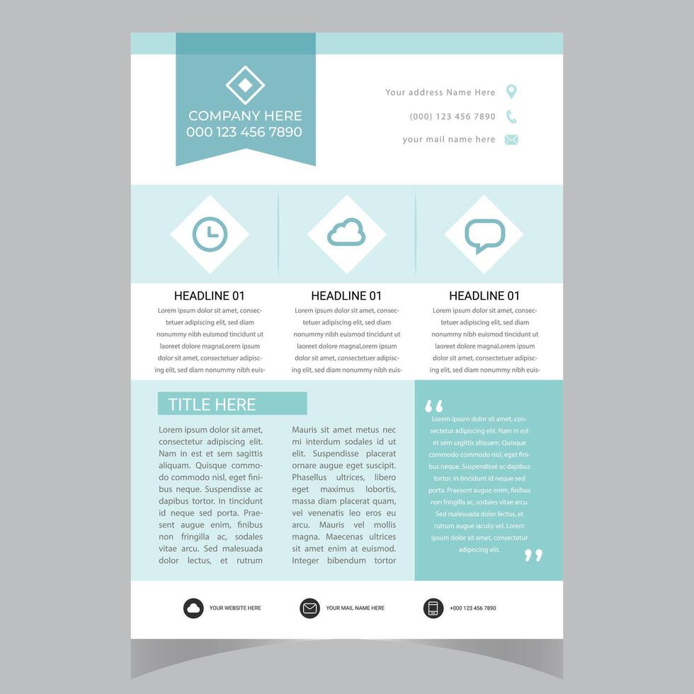 brochure, tijdschrift of vlieger mockup in helder kleuren. vector