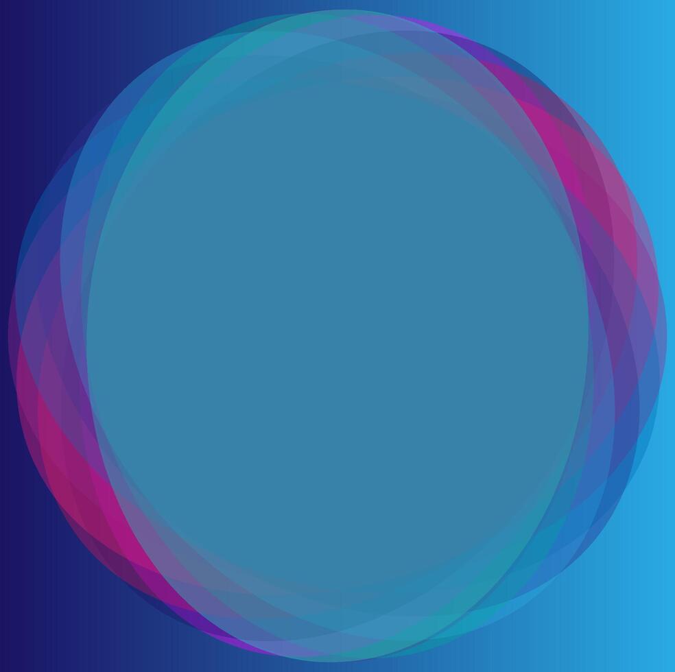 abstract ronde vorm kader Aan blauw helling achtergrond vector