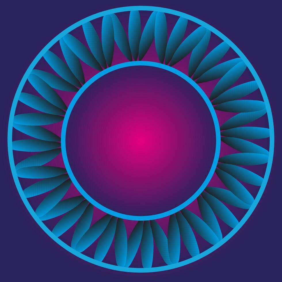 abstract vector patroon in de het formulier van een Purper cirkel Aan een blauw achtergrond