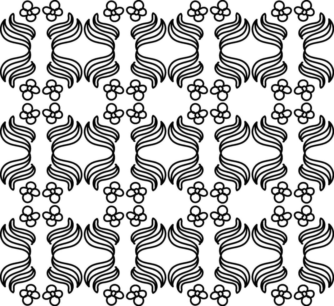 naadloos structuur in de het formulier van een zwart bloemen patroon in tekening stijl Aan een wit achtergrond vector