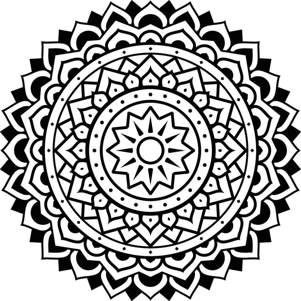 zwart en wit bloemen vector mandala ontwerp