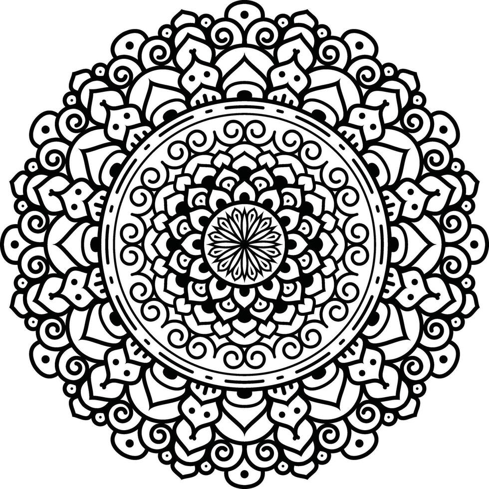 zwart en wit bloemen vector mandala ontwerp