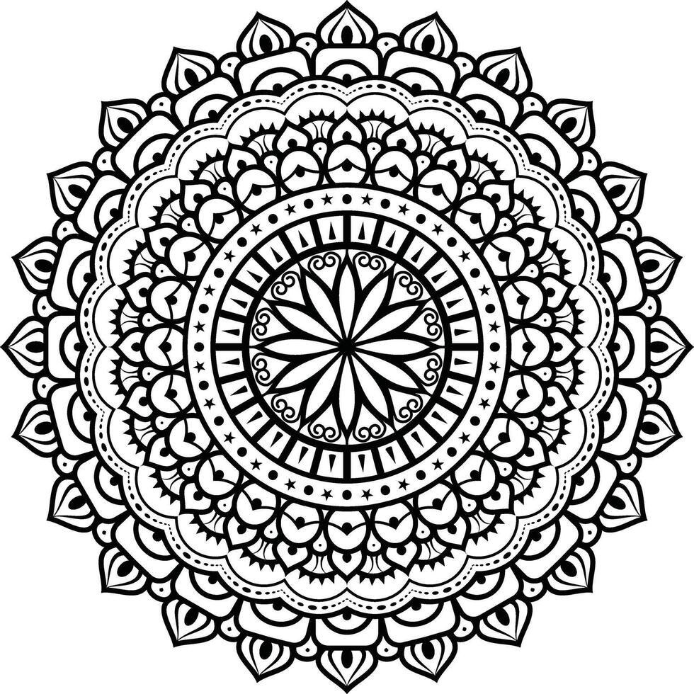 zwart en wit bloemen vector mandala ontwerp