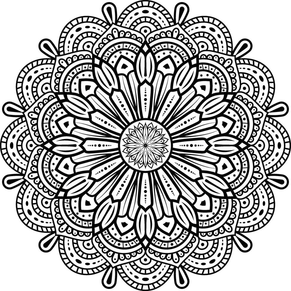 zwart en wit bloemen vector mandala ontwerp