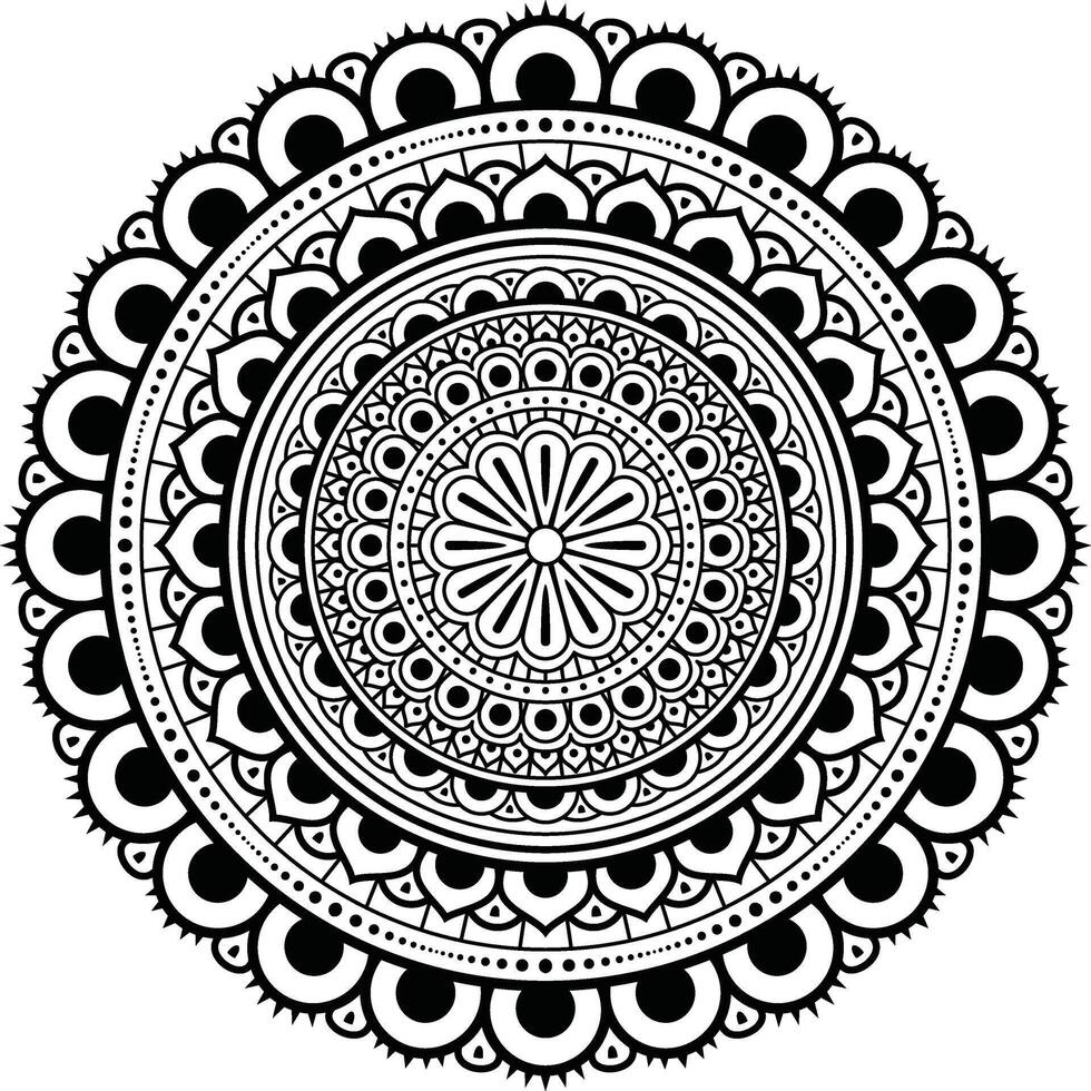 zwart en wit bloemen vector mandala ontwerp