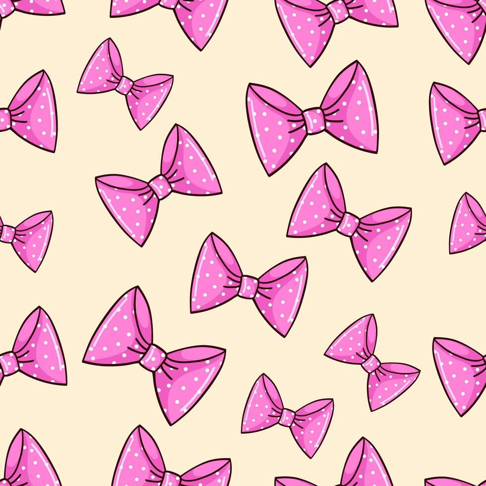 roze polka punt hand- getrokken strik naadloos patroon vector