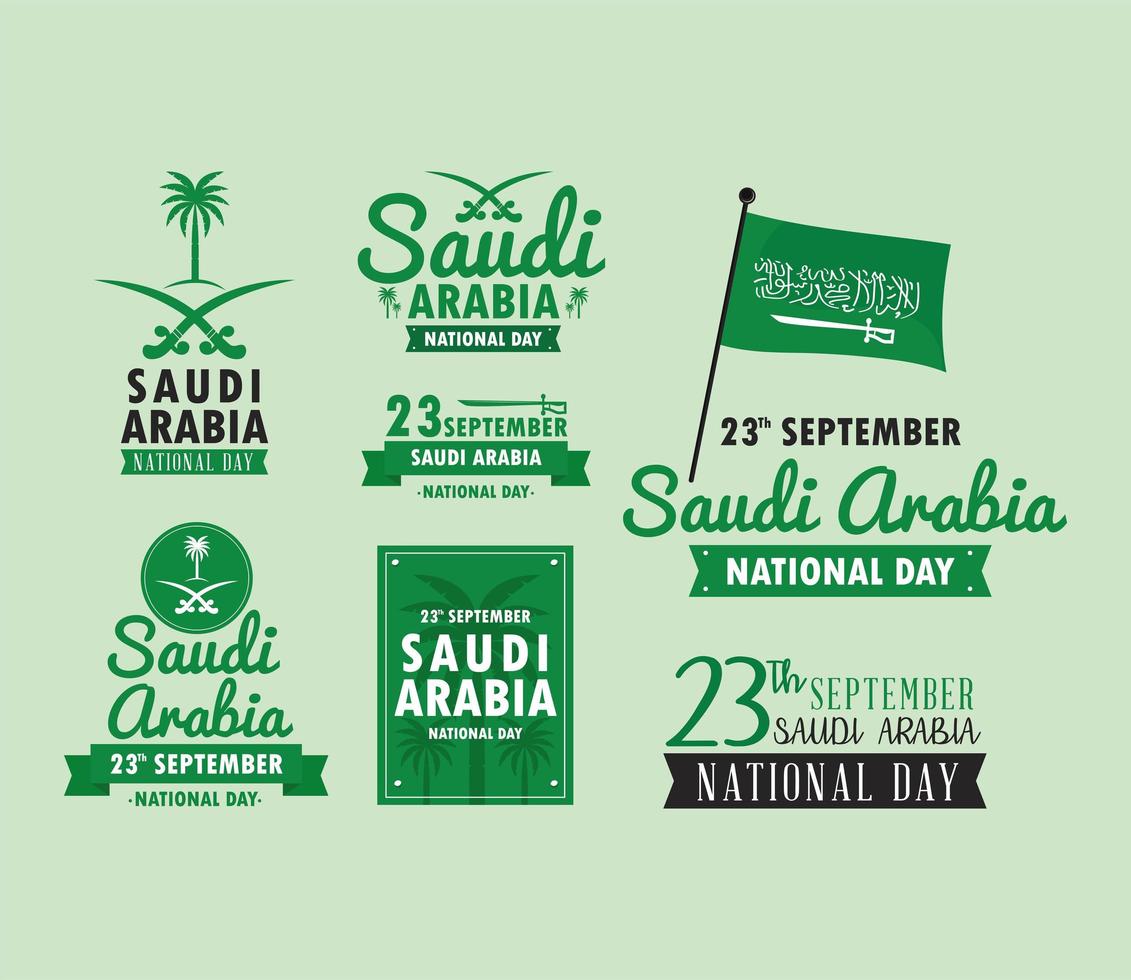 pictogrammen 23 september viering, saoedi-arabië vector
