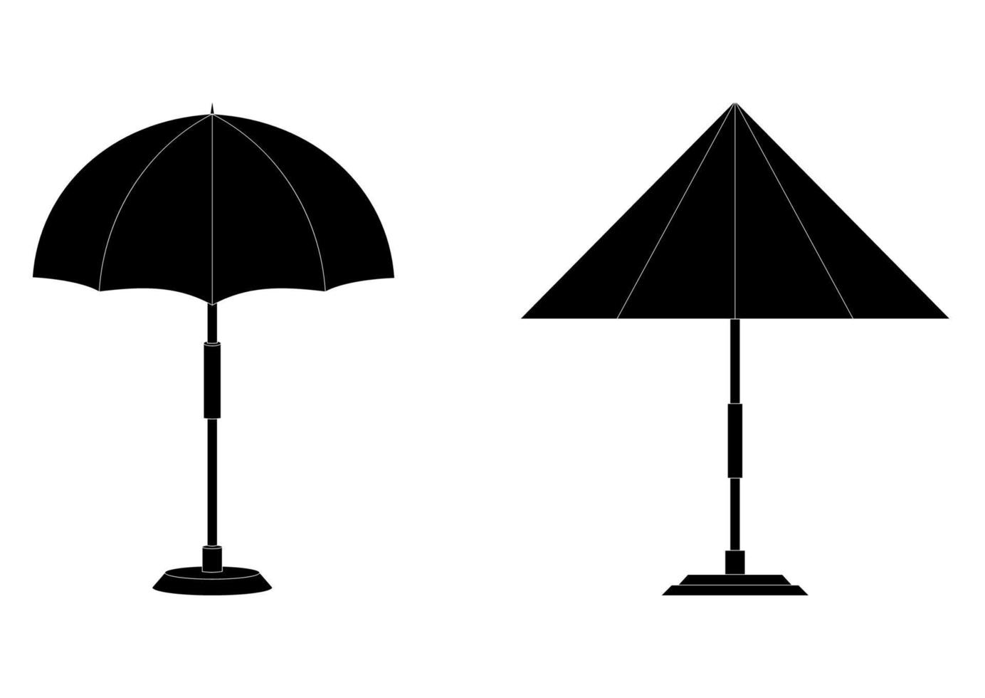 strand of zwembad paraplu glyph pictogrammen. zwarte kleur illustratie. symbool van de zomer. het symbool van een vakantie aan zee. vector