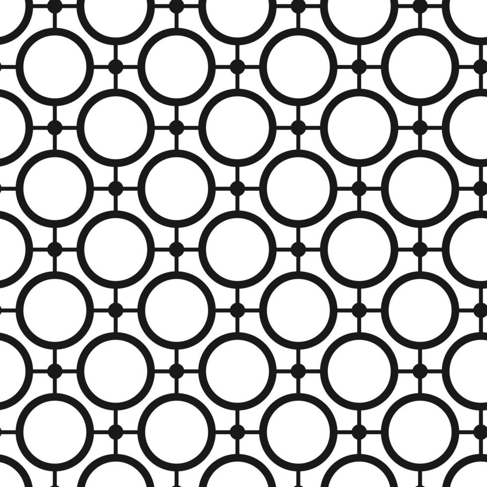 abstracte geometrische naadloze patroon. zwart-wit stijlpatroon met cirkel en lijn. vector