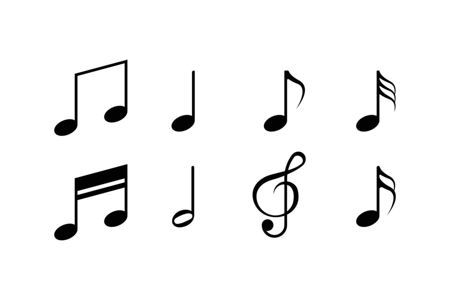 muziek- aantekeningen icoon reeks verzameling Aan wit achtergrond vector ontwerp sjabloon