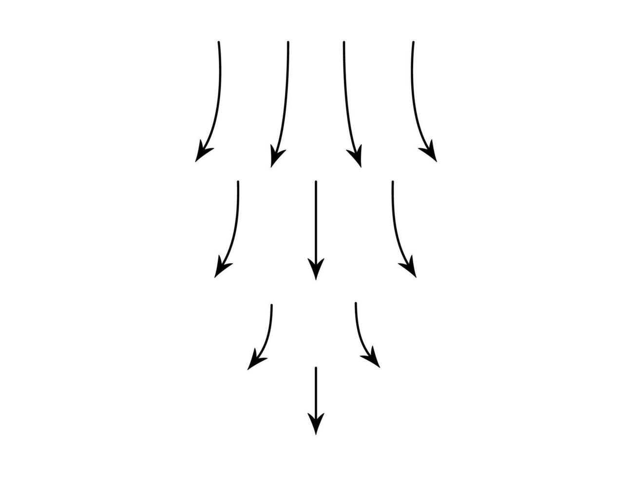 pijl lijn pictogrammen verspreiding omhoog of omlaag. vector conditioner teken geïsoleerd. lucht stromen Golf symbool voor infographic banier en website.