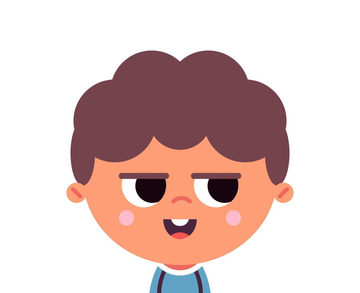 schattig kind en jongen karakter portret van kind vlak vector illustratie geïsoleerd Aan wit achtergrond.