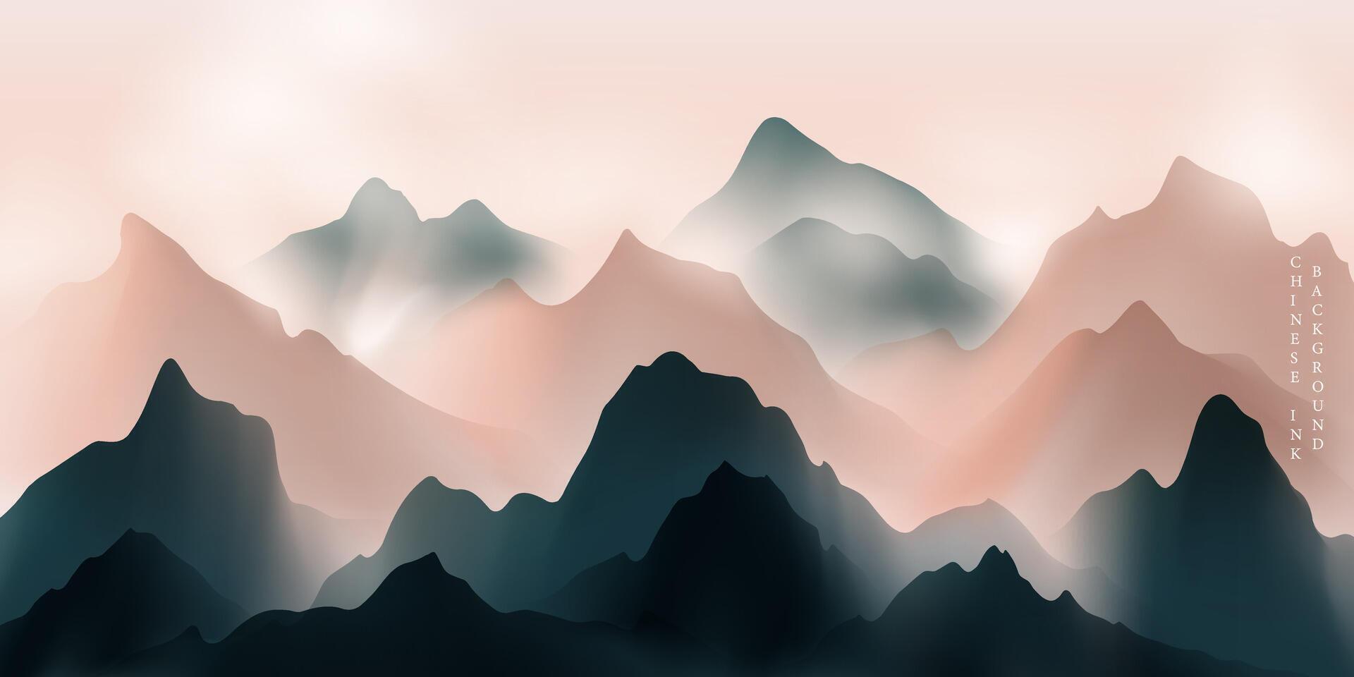 modern ontwerp vector illustratie van mooi Chinese inkt landschap schilderen.