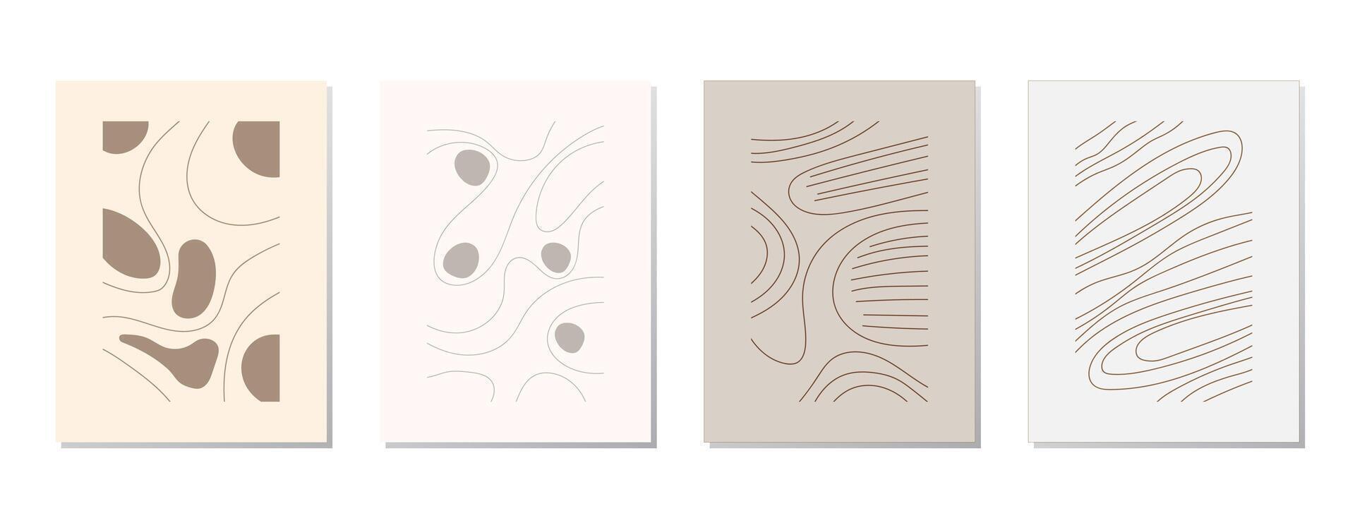 gemakkelijk decoratief illustratie abstract minimalistische meetkundig sahpe ontwerp. lijn kunst tekening pastel kleur mooi zo voor behang, omslag, poster, afdrukken vector