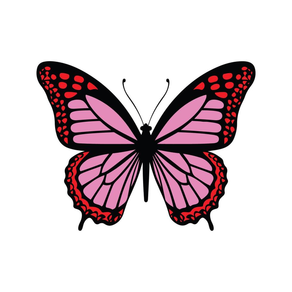 single kleurrijk vlinder vector kunst illustratie geïsoleerd Aan wit achtergrond