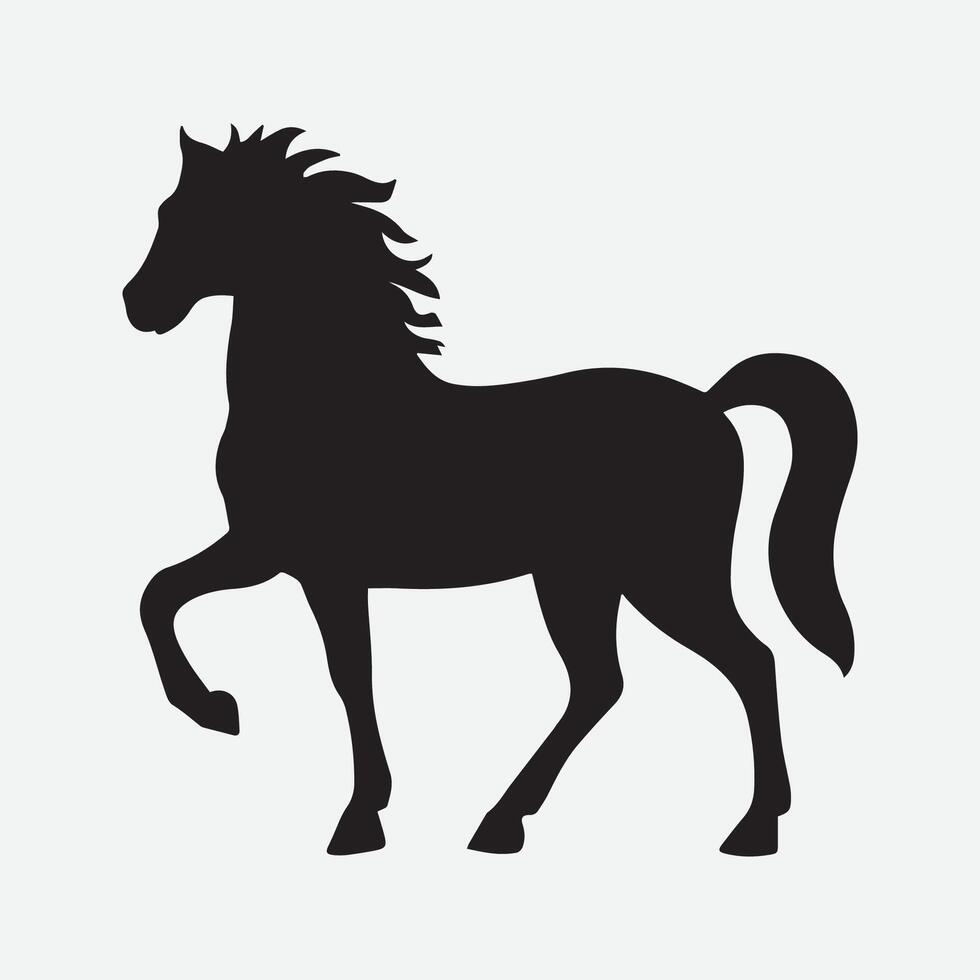 rennen wandelen staand paard zwart silhouet vector illustratie